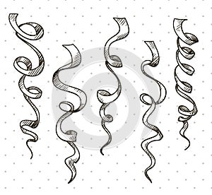 Party serpentine. Ribbons. Celebration. vector