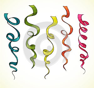 Party serpentine. Ribbons. Celebration. vector