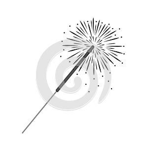 Party sparkler isolated on white background