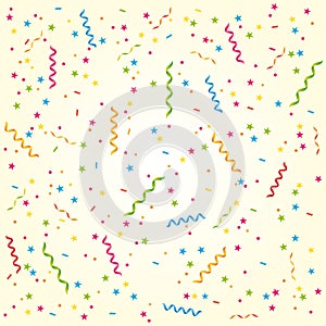 Oslava streamery a konfety. sladký blahopřání k narozeninám nebo oslava 