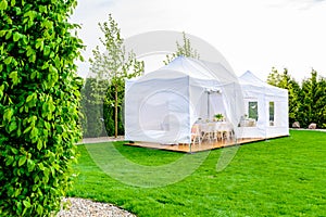 Party tent - white garden party or wedding entertainment tent in