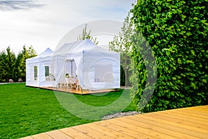 Party tent - white garden party or wedding entertainment tent in