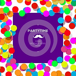 Party time design template with confetti.