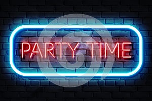 The Party Time Neon Sign Illustration