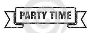 party time ribbon. party time grunge band sign.