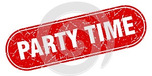 party time sign. party time grunge stamp.