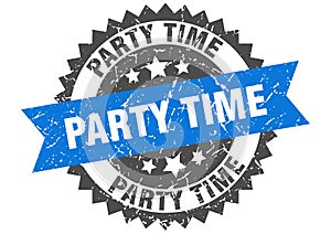 Party time stamp. party time grunge round sign.