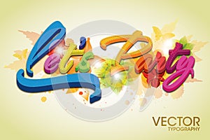 Party Vector Typography