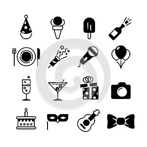 Party and wedding event fun vector icons