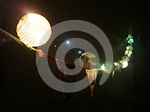 Partys at night in the lights