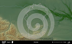 Parvomay outlined, Bulgaria. Physical