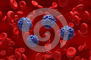 Parvovirus B19 in erythema infectiosum - isometric view 3d illustration