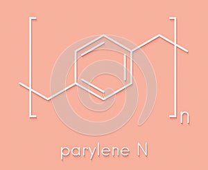 Parylene N polymer, chemical structure. Skeletal formula.