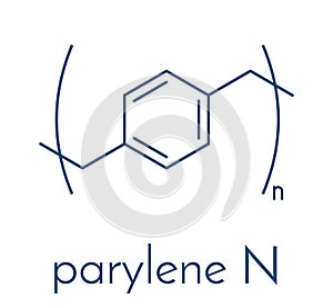 Parylene N polymer, chemical structure. Skeletal formula.