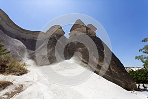 Pasabag, its famous fairy chimneys in Goreme Valley, Cappadocia