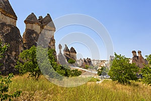 Pasabag, its famous fairy chimneys in Goreme Valley, Cappadocia