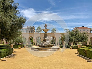 The Pasadena City Hall garden and fountain