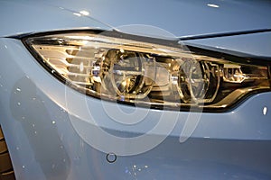 BMW car headlight at Manila Auto Salon car show in Pasay, Philippines