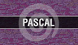 Pascal text written on Programming code abstract technology background of software developer and Computer script. Pascal concept