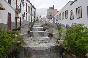 Paseo de Canarias  street and fountain in firgas photo
