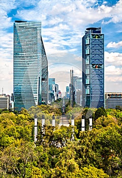 Paseo de la Reforma as seen from Chapultepec Castle in Mexico City