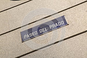 Paseo del Pardo Street Sign; Madrid photo