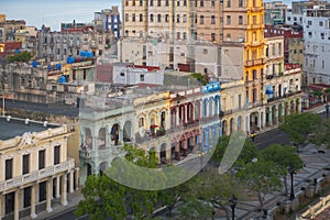 Paseo del Prado aerial view, Old Havana, Cuba