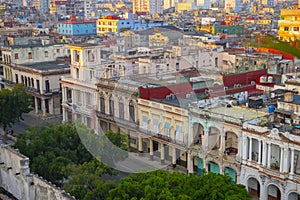 Paseo del Prado aerial view, Old Havana, Cuba