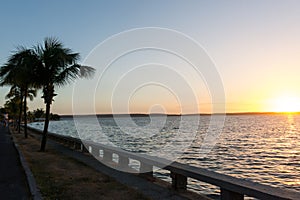 Paseo el Prado embankment of Carribean sea in Cienfuegos, Cuba