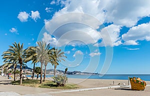 Paseo Maritimo Picasso East from Malaga Harbor