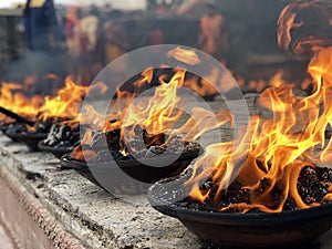Holy fire Kathmandu nepal photo