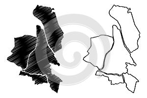 Pasig City Republic of the Philippines, Metro Manila, National Capital Region map vector illustration, scribble sketch City of photo
