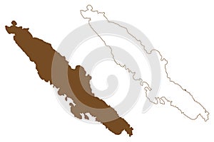 Pasman island Republic of Croatia, Adriatic Sea map vector illustration, scribble sketch PaÅ¡man map