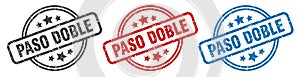 paso doble stamp. paso doble round isolated sign.