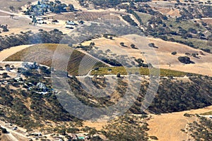 Paso Robles Fall Vineyards viewed from an airplane - amazing autumn colors