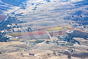 Paso Robles Fall Vineyards viewed from an airplane - amazing autumn colors