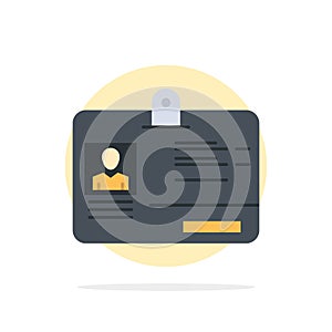 Pass, Card, Identity, Id Abstract Circle Background Flat color Icon