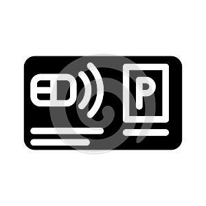 pass card parking glyph icon vector illustration