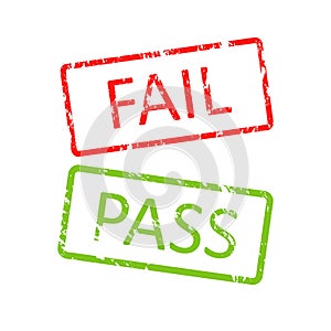 Pass and fail buttons