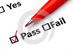 Pass or Fail checkbox