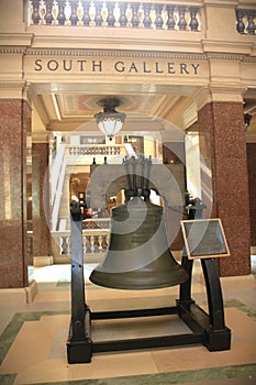 Metal Bell on Display at Wisconsin State Capital in Madison, WI