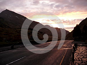 Pass under snowdon, snowdonia, Wales, UK