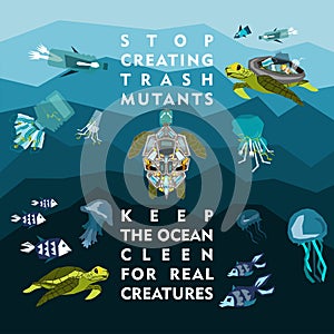 World oceans day, World Environment Day, Earth day, World Maritime Day concept vector illustration.