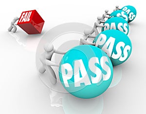 Pass Vs Fail Race Success Versus Failure Spheres Cube