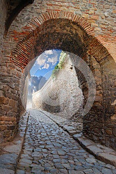 Passage in an ancient stronghold photo