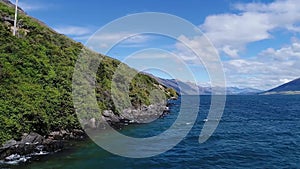 The passage of the camera along the stone coast of New Zealand. Shevelev.