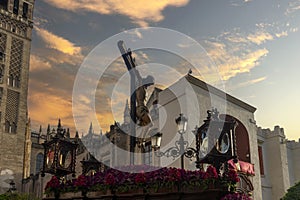 Passage of the Christ of the Foundation of the Brotherhood of the Negritos, Holy Week in Seville