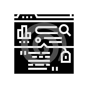 passage indexing seo glyph icon vector illustration