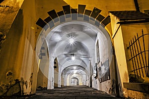 Passage in Kromeriz, Czech, night