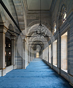 Passage in Nuruosmaniye Mosque, a public Ottoman Baroque style mosque located in Shemberlitash, Fatih, Istanbul, Turkey